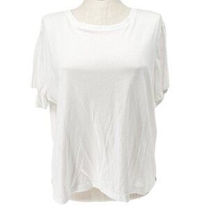 Free Assembly T-Shirt Womens XXXL White Organic Cotton Short Sleeve Comfort Top